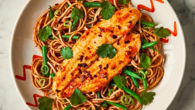 دستور پخت ماهی با نودل